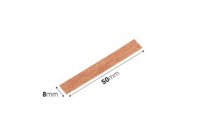 Fitil druri 8x50 mm me bazë metalike për qirinj - 25 copë-imazh_dimensione