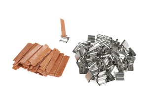 Fitil druri 8x50 mm me bazë metalike për qirinj - 25 copë-imazh_grup