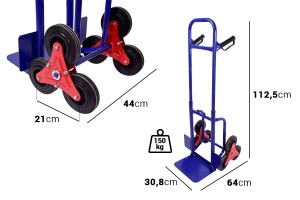 Metallwagen mit Dreifachrollen (Belastung bis 150 kg)-εικόνα_διαστάσεις