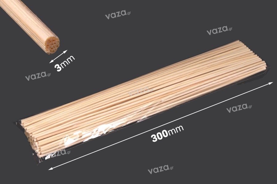 Bastoncini rattan 3x300 mm per fragranze ambiente - 100 pz