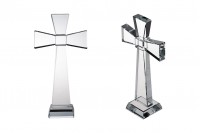 Crystal standing cross - height 19 cm