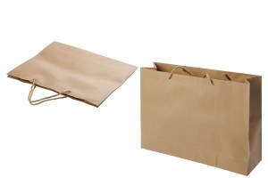 Papierbraune Geschenktüte mit gedrehter Kordel 250x90x200mm - 12 Stck-1