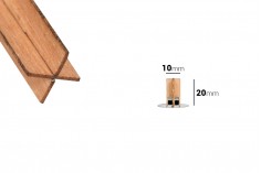 Stoppini in legno 10x20 mm a forma di croce con base in metallo per candele - 25 pz