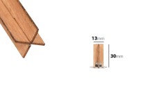 Fitila druri 13x30 mm në formë kryqi me bazë metalike për qirinj - 25 copë-εικόνα_διαστάσεις
