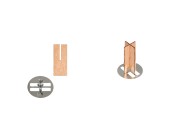Mèches en bois 13 x 30 mm en forme de croix avec base en métal pour bougies - 25 pcs