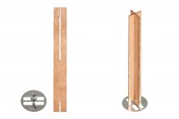 Mèches en bois 13x100 mm en forme de croix avec une base en métal pour bougies - 25 pcs