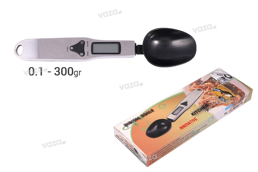 Ψηφιακή ζυγαριά κουζίνας - κουτάλι με LCD Οθόνη (0.1-300 γρ.)