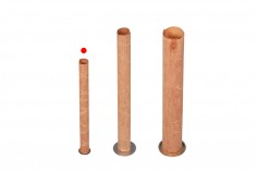 Stoppini in legno 6x90 mm cilindrici con base in metallo per candele - 25 pz