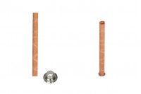 Mèches en bois cylindriques 6x90 mm avec socle en métal pour bougies - 25 pcs