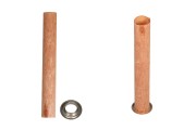 Mèches en bois 15 x 120 mm cylindriques avec base en métal pour bougies - 25 pcs