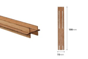 Fitila druri 15x100 mm me bazë metalike për qirinj - 5 copë-imazh_dimensione