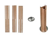 Mèches en bois de 15 x 100 mm en forme de pyramide avec base en métal pour bougies - 5 pcs