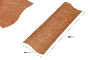 Fitila druri 40x120 mm me bazë metalike për qirinj - 25 copë-imazh_dimensione