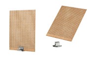 Stoppini in legno 70x90 mm con base in metallo per candele - 5 pz