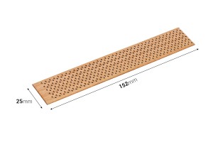 Fitila druri 25x152 mm me bazë metalike për qirinj - 5 copë-imazh_dimensione