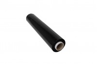 Folie de ambalare pentru paleți (film extensibil) în negru - Lățime: 500 mm, greutate: 2,5 kg