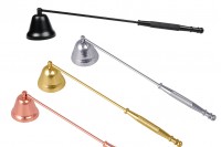 Metal (inox) bell candle snuffer in black color in different colors