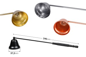 Extincteur de bougie en métal (inox) de couleur noire (design cloche)-2