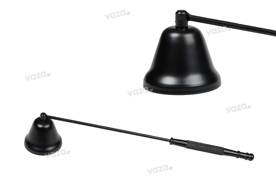 Metal (inox) bell candle snuffer in black color