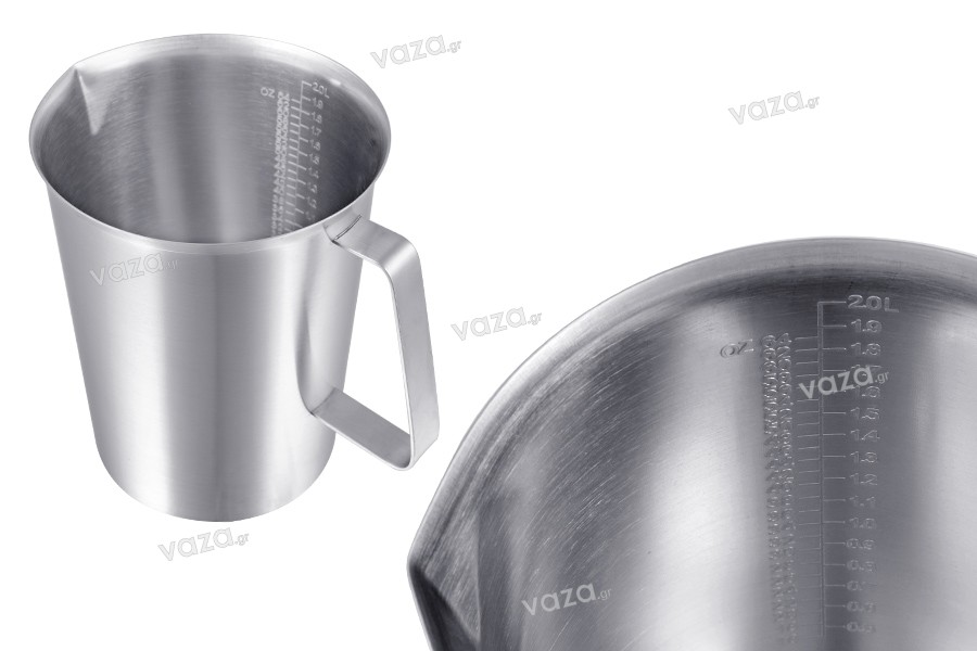 Pentola in acciaio inox per la fusione di candele e materiali da colata (bagnomaria) - 2000 ml