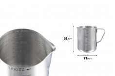Stainless steel vessel (inox) 350 ml with graduation and handle