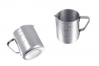 Stainless steel vessel (inox) 350 ml with graduation and handle