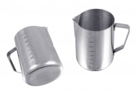 Stainless steel vessel (inox) 900 ml with graduation and handle