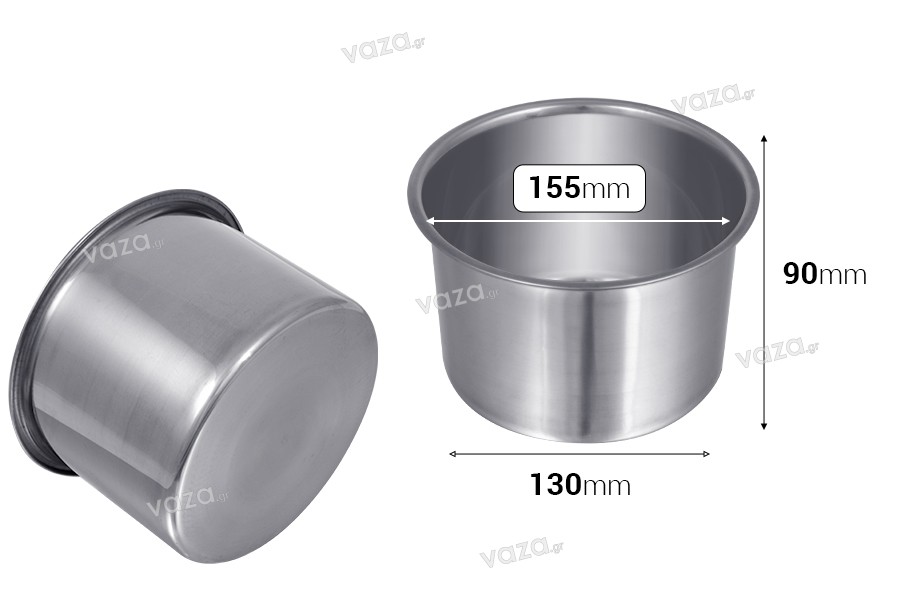 Μεταλλικό σκεύος (inox) για μπεν μαρί - 160 mm