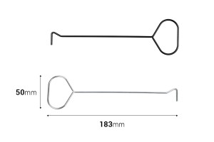 Plongeur (inox) pour bougies 183 x 50 mm-εικόνα_διαστάσεις