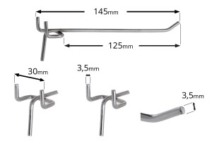 Crochet simple pour laminaire perforé de 145 mm-εικόνα_σύνθεση