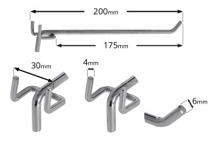 Crochet simple pour laminaire perforé de 200 mm-εικόνα_σύνθεση