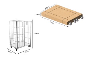 Chariot (panier) lourd à roues pour l'approvisionnement/la projection de marchandises-εικόνα_διαστάσεις