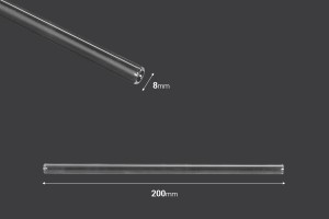 Glasstrohhalme 200 x 8mm transparent Mehrzweck - 10 Stk-εικόνα_διαστάσεις