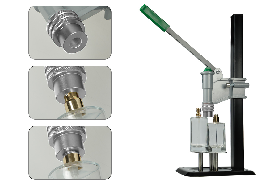 Vegël mbyllëse për vendosjen e unazave të sprej-ve në shishe parfumi me mbyllje crimp 15 mm. Vegël mbyllëse për vendosjen e unazave të sprej-ve në shishe parfumi me mbyllje crimp 15 mm. -imazh_dimensione