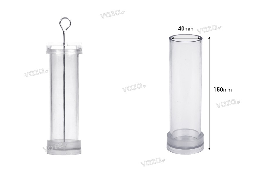 Plastic mold for candles Φ4x15 cm in cylindrical shape