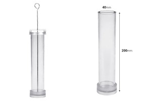 Plastic mold for candles Φ4x20 cm in cylindrical shape-εικόνα_διαστάσεις