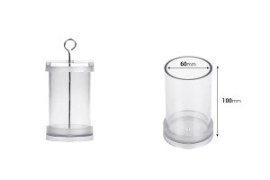 Plastic mold for candles Φ6x10  cm in cylindrical shape-εικόνα_διαστάσεις
