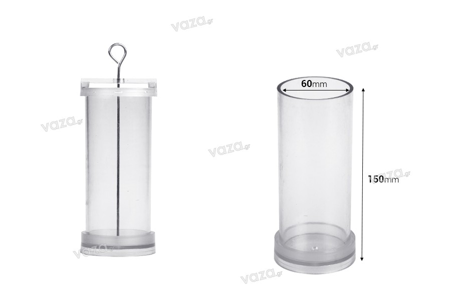 Plastic mold for candles Φ6x15 cm in cylindrical shape