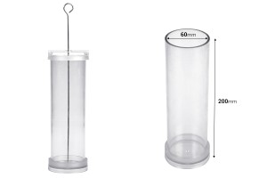 Plastic mold for candles 6x20  cm in cylindrical shape-εικόνα_διαστάσεις