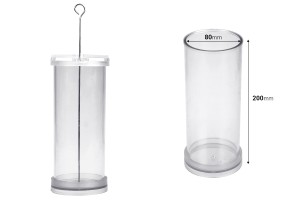 Plastic mold for candles Φ8x20 cm in cylindrical shape-εικόνα_διαστάσεις