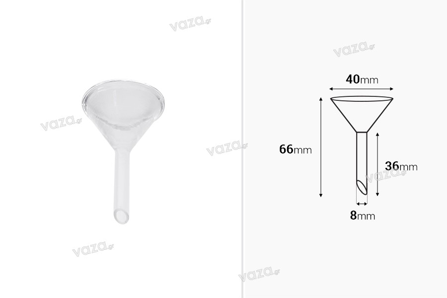 Imbuto di vetro – diametro 40 mm (diametro uscita 8 mm)
