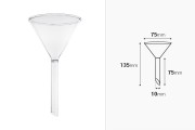 Glass funnel - diameter 75 mm (end 10 mm)