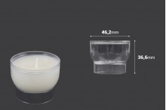 Clear plastic case for tealight candles - 20 pcs