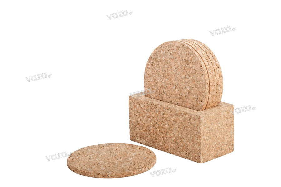 Cork Coaster set-dimension 90x5 mm with Holster