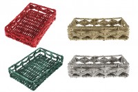 Rectangular wicker basket, maize woven with metal wire frame in many colors in size 300x200x68