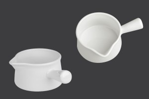 Ceramic jar 290ml with spout and handle for massage wax-εικόνα_προϊοντική