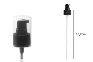 Black plastic dispenser pump with PP24/410 finish and transparent overcap-2