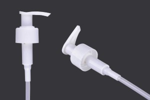 White plastic left-right locking dispenser pump for shampoos, creams or lotions - PP28 finish-2