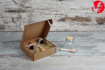 Boîte d'emballage en papier kraft avec fenêtre 180 x 180 x 70 mm - Lot de 20 pièces