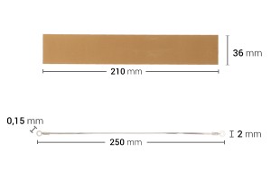 Chiffon de rechange 210x36 mm et fil 250x2 mm pour thermoscelleuse manuelle-2